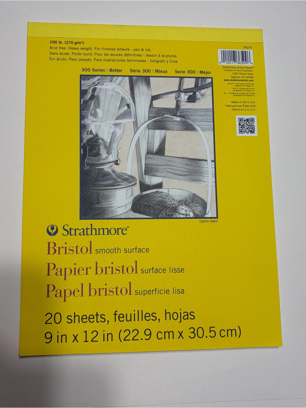 Strathmore Bristol Smooth Art Pad 9x12 – 20 Sheets Heavyweight Paper
